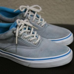 Sperry Topsiders Grey with blue accents